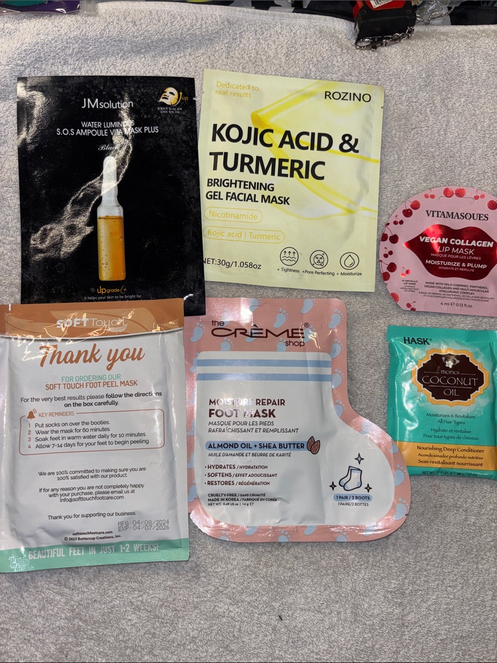 Kojic Acid & Turmeric Brightening Gel Facial Mask -assortment of 6 masks